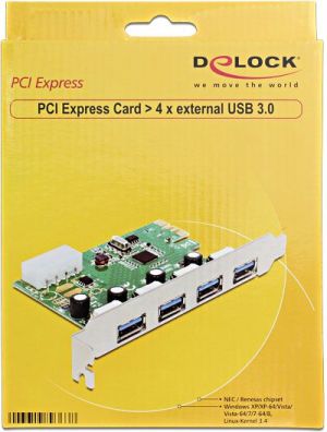 Kontroler Delock PCIe 2.0 x1 - 4x USB 3.0 (89363) 2