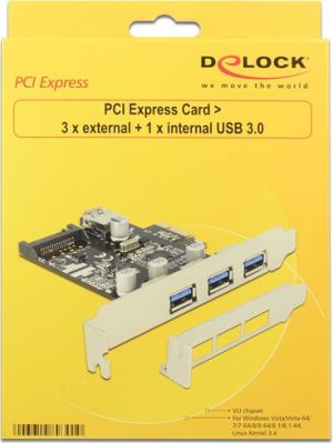 Kontroler Delock PCIe 2.0 x1 - 4x USB 3.0 (89301) 2