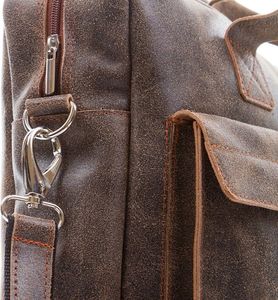 Torba Paolo Peruzzi SKÓRZANA TORBA NA RAMIĘ SZARA PAOLO PERUZZI ADVENTURE 222-PP-GR 3