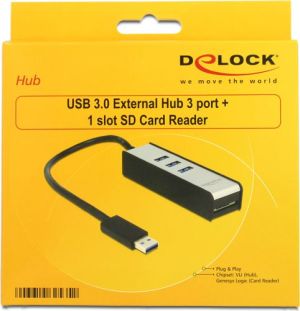 HUB USB Delock 1x SD  + 3x USB-A 3.0 (62535) 2