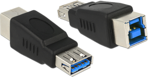 Adapter USB Delock USB A - USB B Czarny (65181) 1