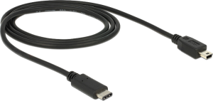 Kabel USB Delock USB-C - miniUSB 1 m Czarny (83603) 2