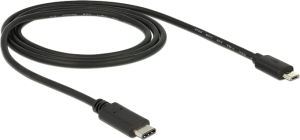 Kabel USB Delock USB-C - microUSB 1 m Czarny (83602) 2