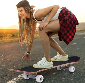 Deskorolka Costway Deskorolka klonowa drewniana 80cm 10