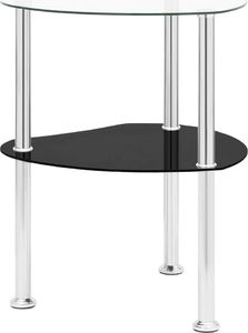 vidaXL 2-poziomowy stolik 38x38x50cm przezroczyste czarne szkło VidaXL 1