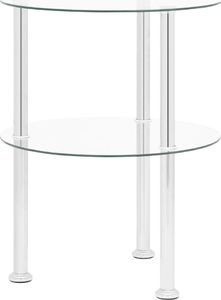 vidaXL 2-poziomowy stolik 38cm przezroczyste szkło hartowane VidaXL 1
