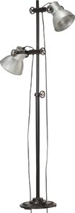 Lampa podłogowa vidaXL Lampa podłogowa z 2 kloszami srebrna E27 żeliwo VidaXL 2