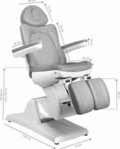 FOTEL KOSMETYCZNY ELEKTR. AZZURRO 870S PEDI 3 SILN. SZARY 3