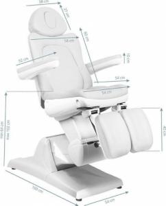FOTEL KOSMETYCZNY ELEKTR. AZZURRO 870S PEDI 3 SILN. BIAŁY 4