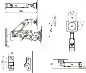 NB Uchwyt ścienny na monitor 17" - 27" (F120B) 9