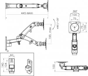 NB Uchwyt ścienny na monitor 17" - 35" (F150B) 7