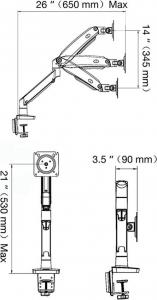 HB Uchwyt biurkowy na monitor 22" - 35" (F100A-B) 4