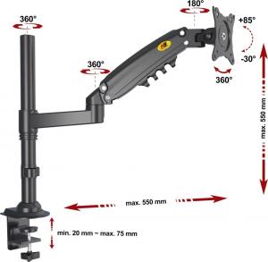 HB Uchwyt biurkowy na monitor 17" - 27" (H80B) 2