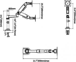 HB Uchwyt biurkowy na monitor 17" - 27" (H80B) 7