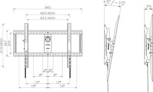 NB Uchwyt ścienny DF90T 65'' - 100'' 5