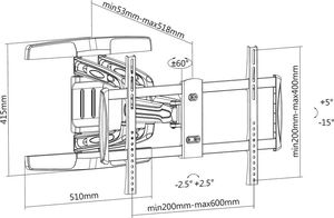 Fiber Novelty Uchwyt ścienny FN316 37'' - 80'' 5