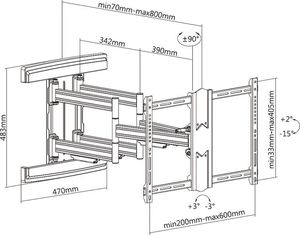Fiber Novelty Uchwyt ścienny FN Noston 37'' - 80'' 2