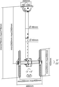 Fiber Novelty Uchwyt sufitowy FN T1410 32'' - 55'' 12