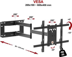 Ergosolid Uchwyt ścienny Onyx-20 32'' - 70'' 4