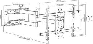 Ergosolid Uchwyt ścienny Onyx-20 32'' - 70'' 6