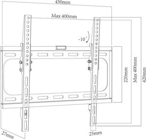 Ergosolid Uchwyt ścienny Arber 26'' - 55'' 2