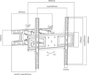 Ergosolid Uchwyt ścienny Redox-K35 32'' - 60'' 6