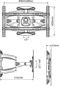 Ergosolid Uchwyt ścienny K600 40'' - 70'' 4