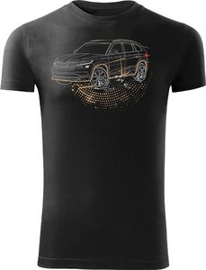 Topslang Koszulka z samochodem SUV Skoda Kodiaq męska czarna SLIM XL 1