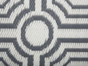 Beliani Dywan zewnętrzny dwustronny 90 x 180 cm szaro-biały BIDAR 3