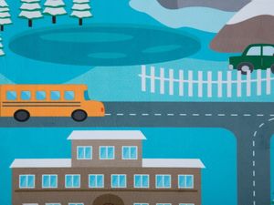 Beliani Dywan dziecięcy nadruk z miastem 80 x 150 cm KIGI 3