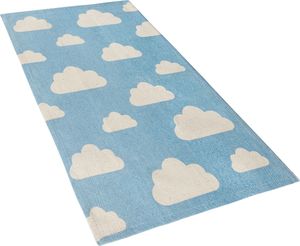 Beliani Dywan dziecięcy motyw chmur 60 x 90 cm niebieski GWALIJAR 2