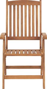 Beliani Zestaw ogrodowy drewniany stół i 6 krzeseł z poduszkami grafitowymi JAVA 3