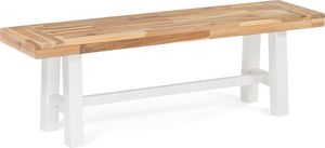 Beliani Ławka ogrodowa 170 cm drewniana biała SCANIA 3