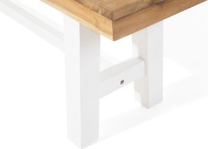 Beliani Ławka ogrodowa 170 cm drewniana biała SCANIA 4