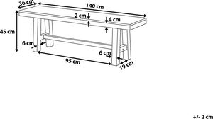 Beliani Ławka ogrodowa 170 cm drewniana biała SCANIA 5