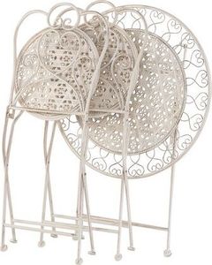 Beliani Stolik ogrodowy metalowy beżowy TRIESTE 2