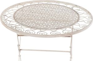 Beliani Stolik ogrodowy metalowy beżowy TRIESTE 3