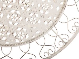 Beliani Stolik ogrodowy metalowy beżowy TRIESTE 4