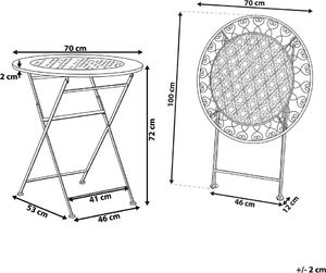 Beliani Stolik ogrodowy metalowy beżowy TRIESTE 6