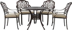 Beliani Zestaw ogrodowy stół i 4 krzesła brązowy ANCONA 1