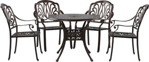 Beliani Zestaw ogrodowy stół i 4 krzesła brązowy ANCONA 2