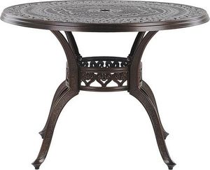 Beliani Zestaw ogrodowy stół i 4 krzesła metalowy brązowy SALENTO 3