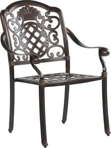 Beliani Zestaw ogrodowy stół i 4 krzesła metalowy brązowy SALENTO 8