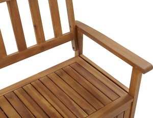 Beliani Ławka ogrodowa 120 cm drewniana z pojemnikiem SOVANA 4