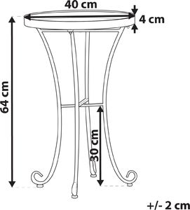 Beliani Stolik ogrodowy metalowy różowy CAVINIA 5