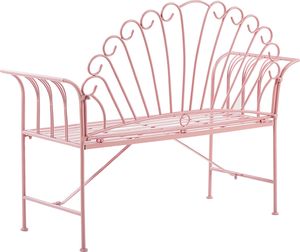 Beliani Ławka ogrodowa 125 cm metalowa różowa CAVINIA 4