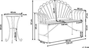Beliani Zestaw mebli balkonowych metalowy różowy CAVINIA 9