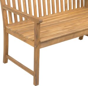 Beliani Ławka ogrodowa z certyfikowanego drewna 120 cm niebieska poduszka VIVARA 4