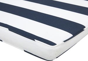 Beliani Ławka ogrodowa z certyfikowanego drewna 120 cm niebieska poduszka VIVARA 7