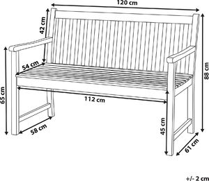 Beliani Ławka ogrodowa z certyfikowanego drewna 120 cm czerwona poduszka VIVARA 9